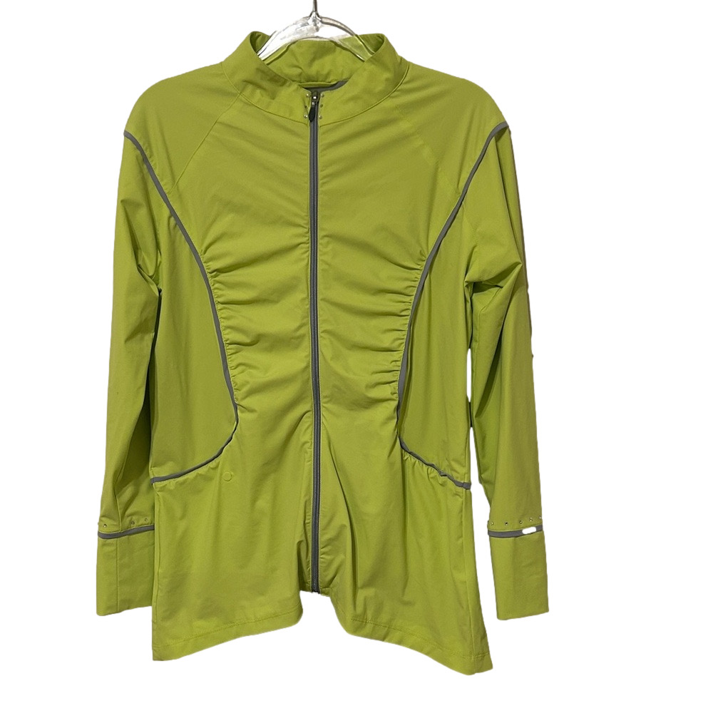 🐢Swing Dish Golf activewear Swarovski Crystal Lime Green Jacket size M GUC